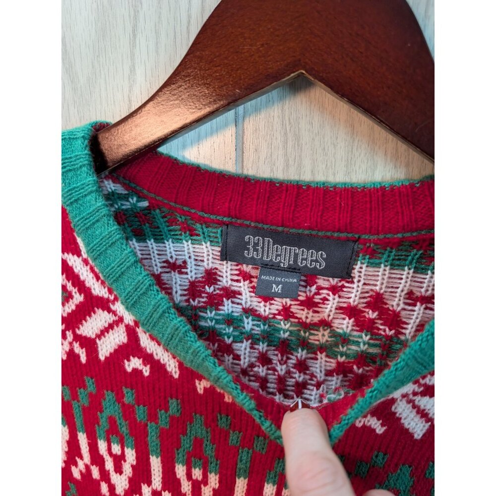 33 Degrees Llama Mutli-color Ugly Christmas Sweater Men's Size Medium Sunglasses - Picture 5 of 8